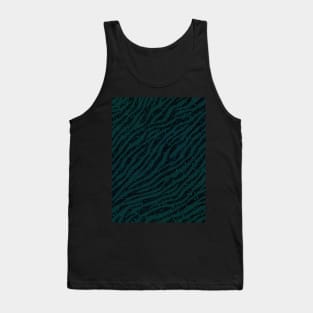 Savage Glitter Style Blue Green Tiger Pattern Animal Print Wild Safari Tank Top